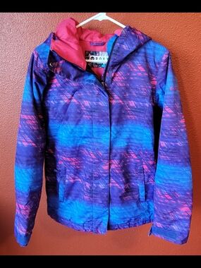 Roxy Girls' Blue, Purple & Pink Hooded Winter Jacket